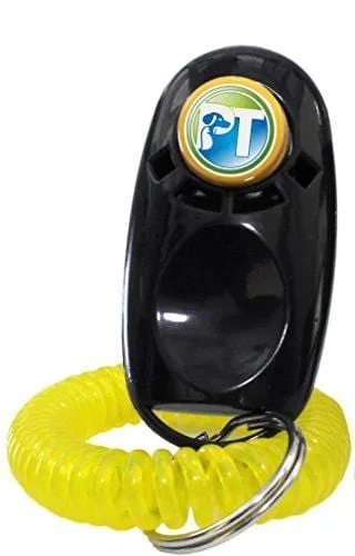 Bundle of 2 Items - E-Collar - ET-300 - 1/2 Mile Remote Waterproof Trainer Mini Educator - Static, Vibration and Sound Stimulation Collar With PetsTEK Dog Training Clicker Training Kit