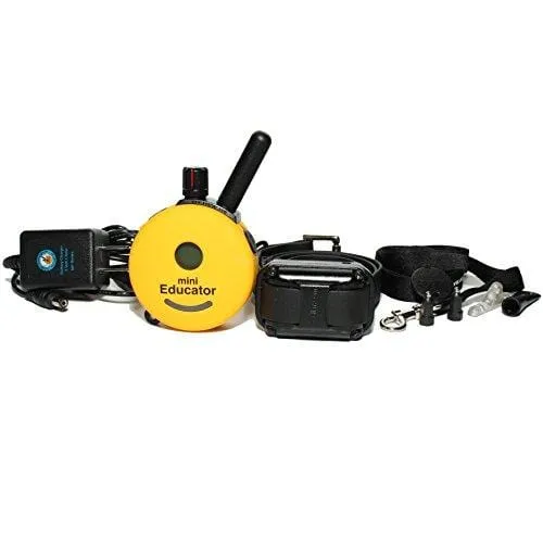 Bundle of 2 Items - E-Collar - ET-300 - 1/2 Mile Remote Waterproof Trainer Mini Educator - Static, Vibration and Sound Stimulation Collar With PetsTEK Dog Training Clicker Training Kit