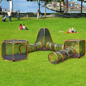 Colourtree Portable Playpen with Interactive Tunnels for Pet