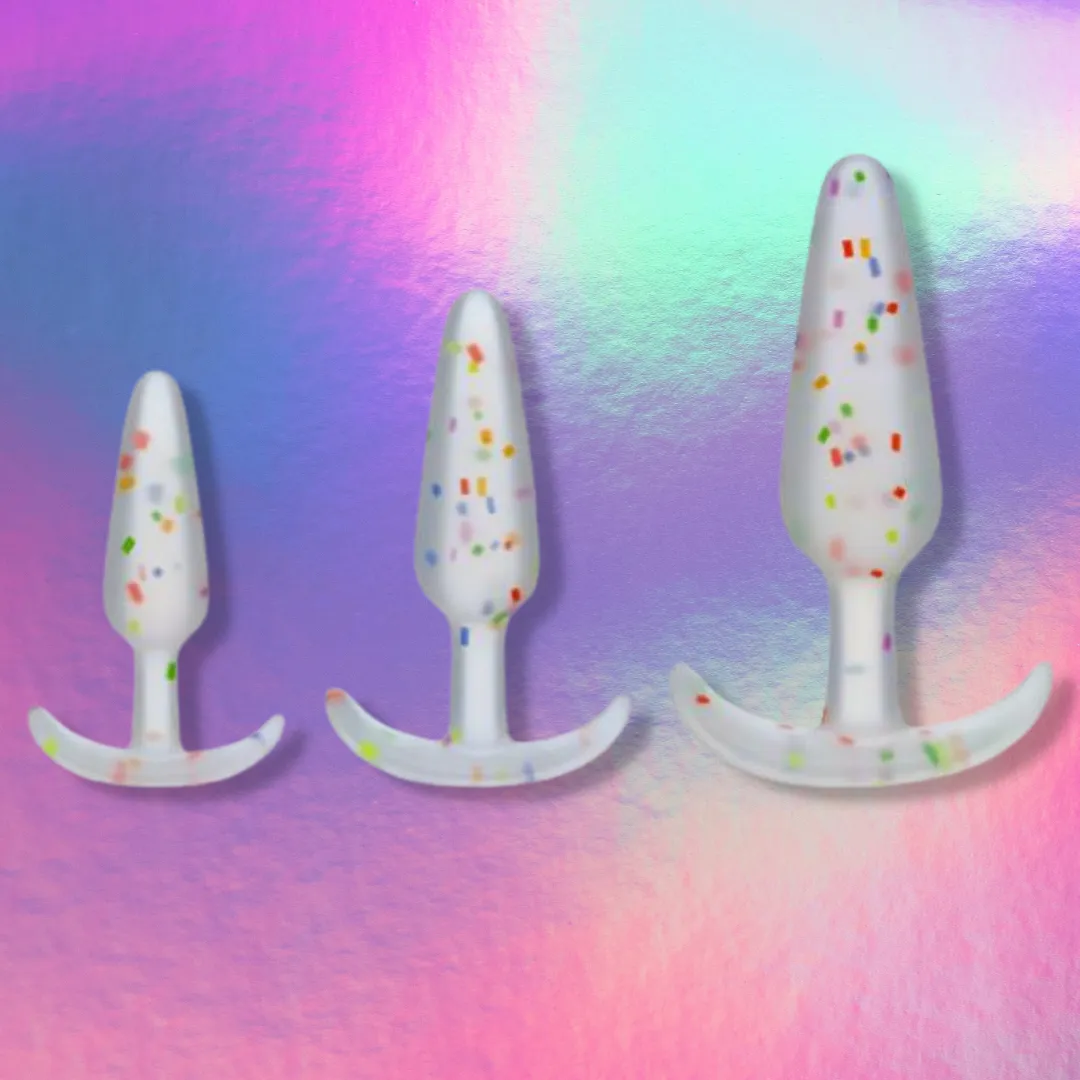 Confetti Silicone Anal Training Plug Set, 3-Piece