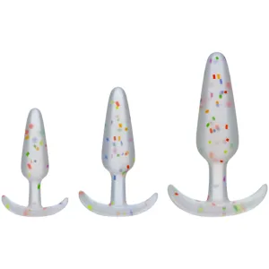 Confetti Silicone Anal Training Plug Set, 3-Piece