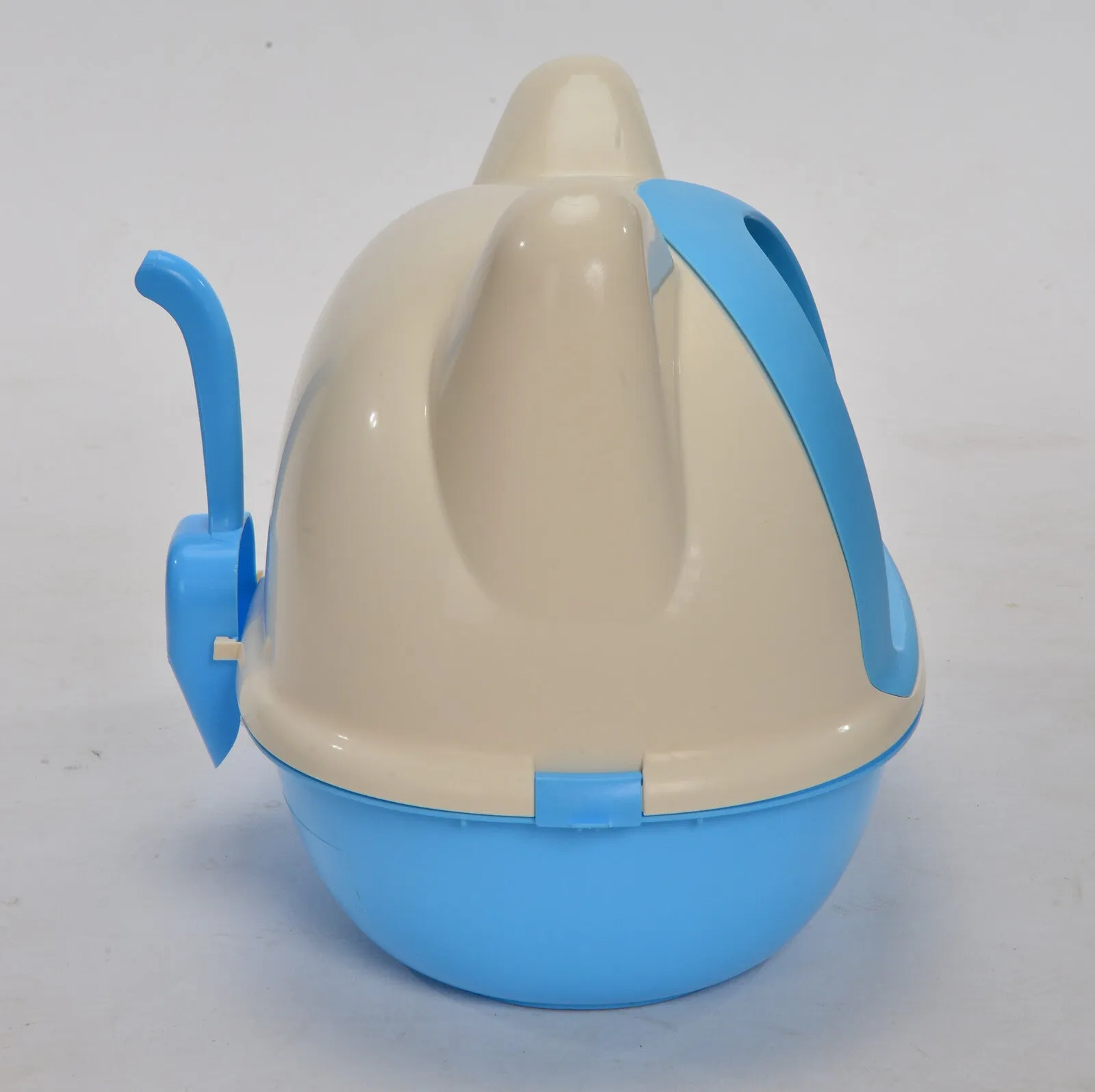 Hooded Cat Litter Box w/ Scoop, Easy Clean, 52cm, Blue - YES4PETS