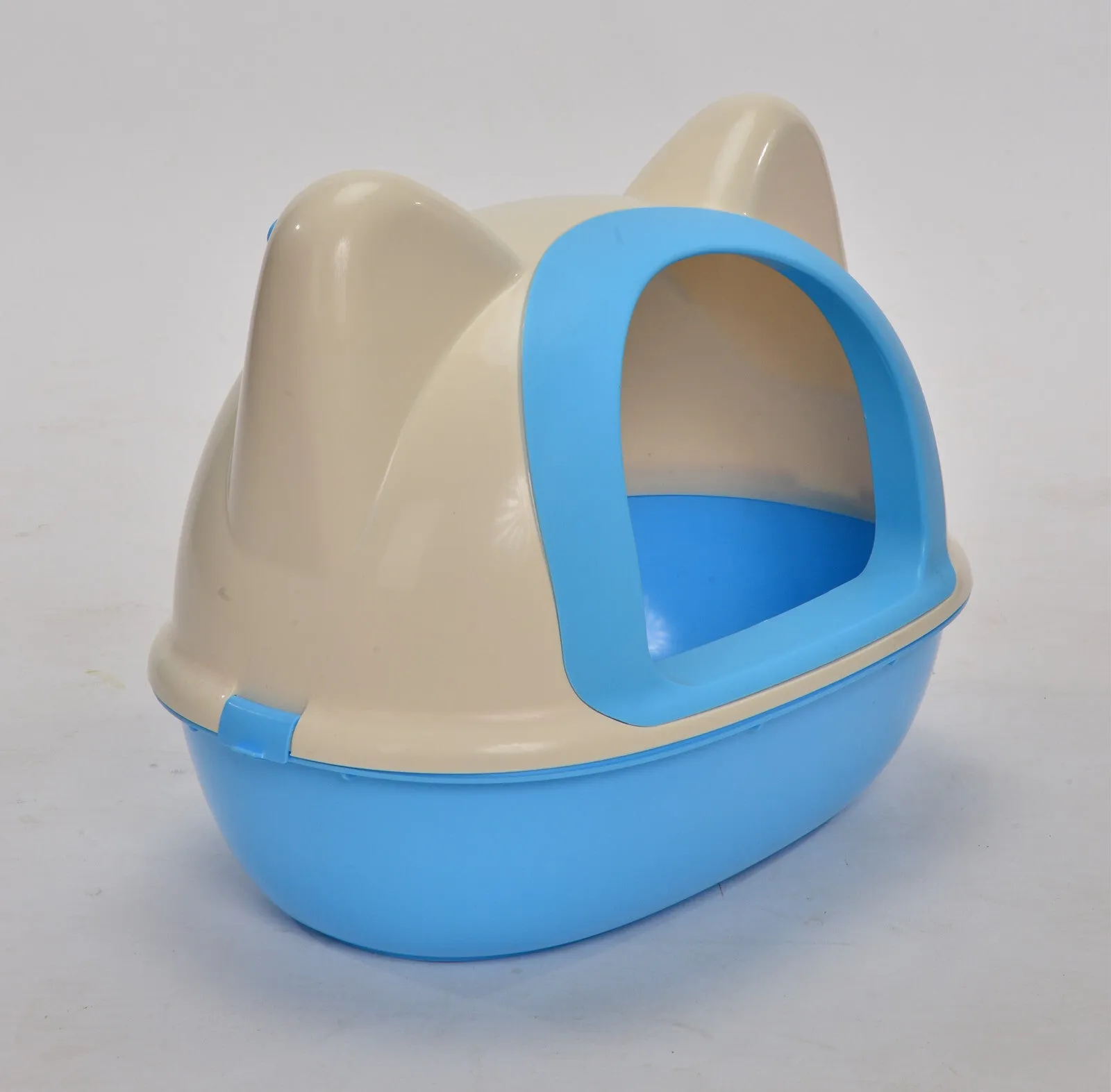 Hooded Cat Litter Box w/ Scoop, Easy Clean, 52cm, Blue - YES4PETS