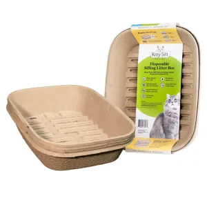 Kitty Sift (Set of 1 Litter Box & 5 Sifting Liners) Sifting, Disposable Cat Litter Box, Large
