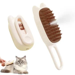 Pet Steam Brush 3 in 1 Shedding Massage And Grooming In One