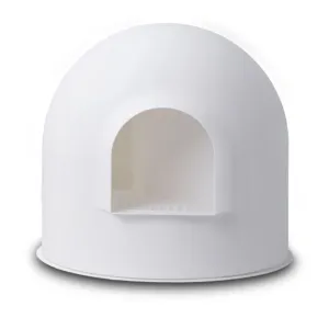 Pidan Igloo Snow House Portable Hooded Cat Toilet Litter Box Tray House with Scoop - white