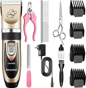 Rechargeable Cordless Dogs Cats Horse Grooming Clippers - Professional Pet Hair Clippers with Comb Guides for Dogs Cats Horses and Other House Animals Pet Grooming Kit