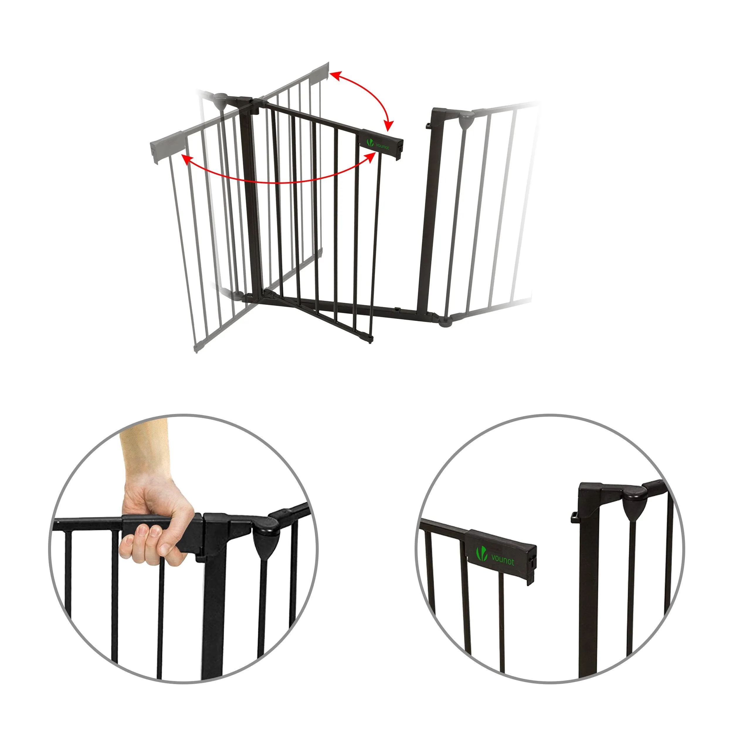 VOUNOT 5 Panel Metal Fire Guard, Hearth Gate, Fire Gate, Fireplace Pet Fence 300cm
