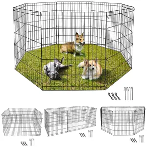 ZENY™ Puppy Pet Playpen 8 Panel Indoor Outdoor Metal Portable Folding Animal Exercise Dog Fence